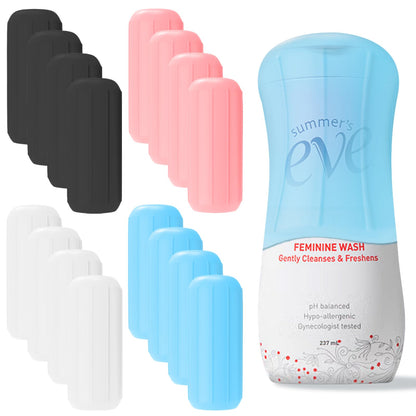 16 Pack Silicone Bottle Cover,Travel Essential for Women Men,Cruise Ship Essentials 2025,Beach Vacation Essentials,Travel Size Toiletries,Airplane Travels Accessories Elastic Sleeves for Leak Proofing