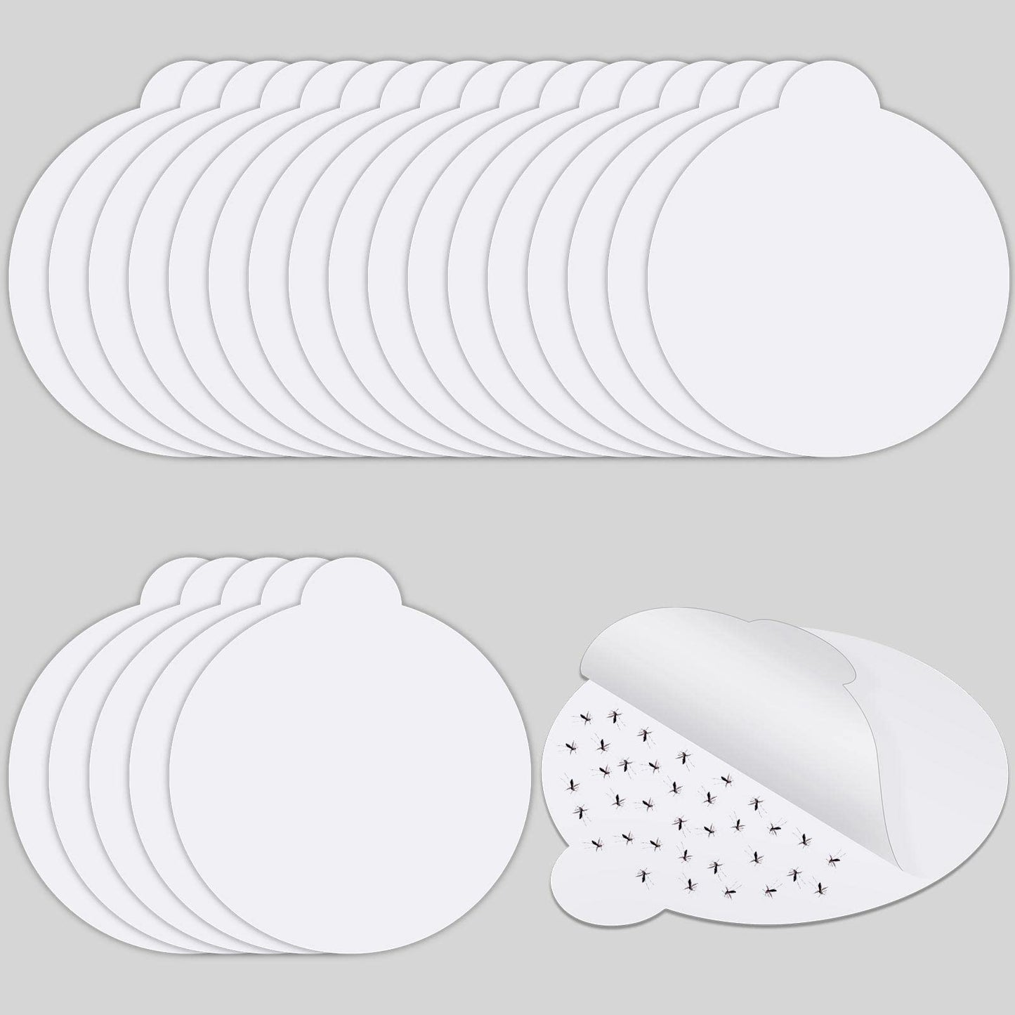 Kittmip 48 Pack 4.3 Inches Round Insect Trap Refillable Glue Boards Sticky Fruit Fly Trap Mosquito Fly Killer for Mosquitoes Fruit Flies Gnats Moths Fits Most Models Indoor Outdoor Lamp