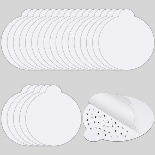 Kittmip 48 Pack 4.3 Inches Round Insect Trap Refillable Glue Boards Sticky Fruit Fly Trap Mosquito Fly Killer for Mosquitoes Fruit Flies Gnats Moths Fits Most Models Indoor Outdoor Lamp