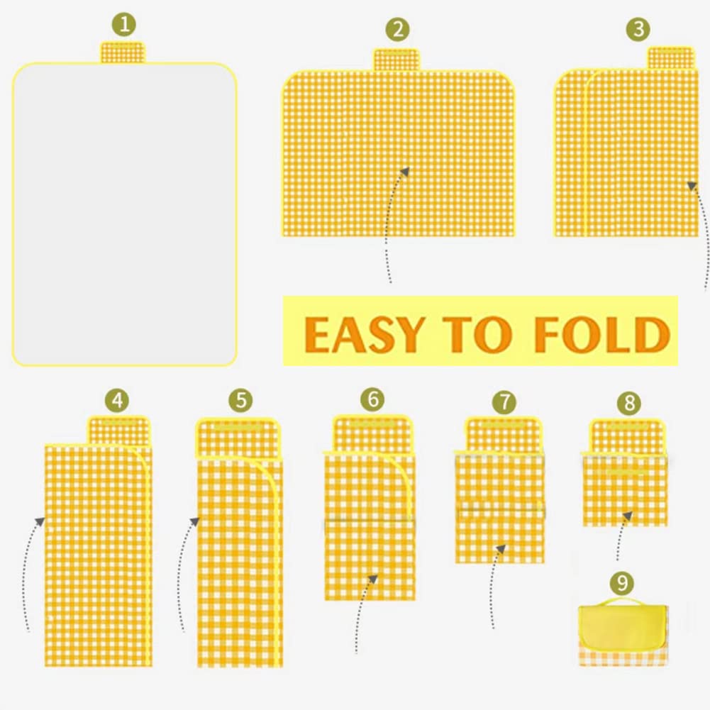 LRUUIDDE Extra Large 80"x 80" Beach Blanket, Outdoor Picnic Blankets, Waterproof Sandproof Portable Blankets, Foldable and Lightweight for Spring Summer Camping, Beach, Park