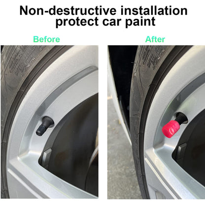 12PCS Fluorescent Car Tire Valve Stem Caps, Auto Corrosion Resistant Wheel Valve Cover, Luminous Illuminated Glow in The Dark, Car Decor Accessories Universal for SUV, Trucks, Car (Pink)