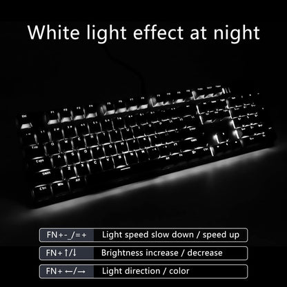 Ice Blue Backlit Mechanical Keyboard with Brown Switches and 104 Keys Layout - Hot Swappable, Wired Gaming Keyboard