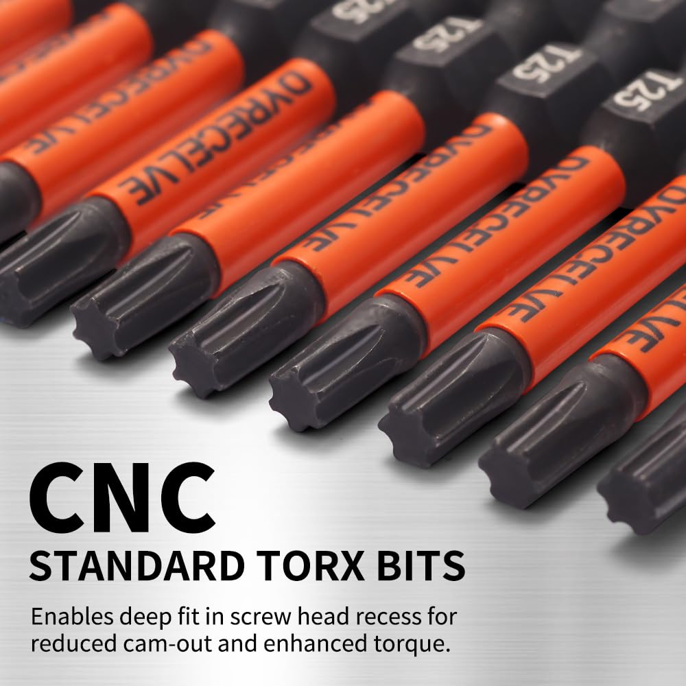 10-Pack T25 Torx Bits for Impact Driver, T-25 Torx/Star Bit Set 2'' Long, Magnetic Torque Head, Premium S2 Alloy Steel, 1/4'' Hex-Shank for Professional & DIY Use
