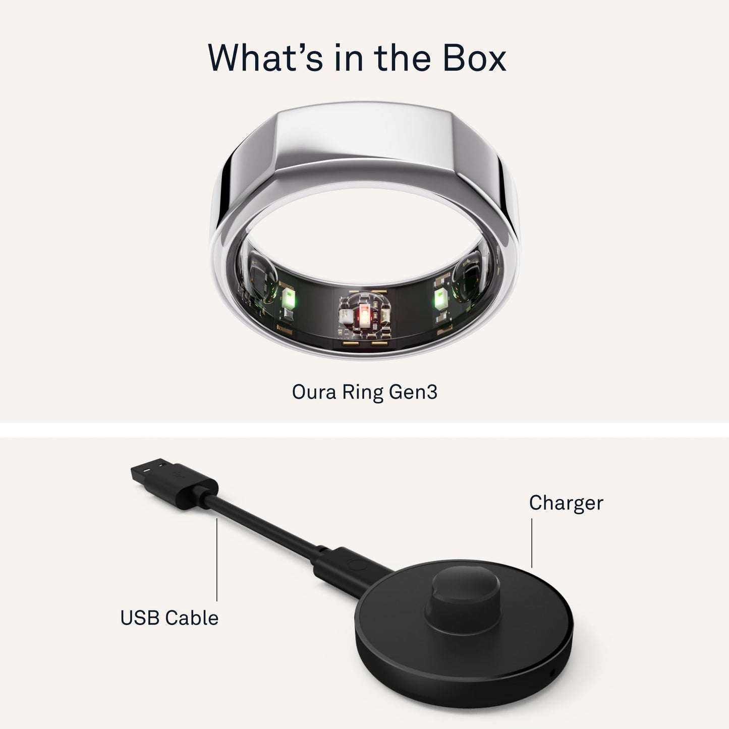 Oura Ring Gen3 Heritage - Silver - Size 6 - Smart Ring - Size First with Oura Ring Gen3 Sizing Kit - Sleep Tracking Wearable - Heart Rate - Fitness Tracker - 5-7 Days Battery Life