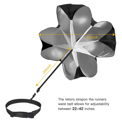 KUYOU Running Speed Training Speed Chute Resistance Parachute for Speed and Acceleration Training Fitness Explosive Power Training 56-Inch