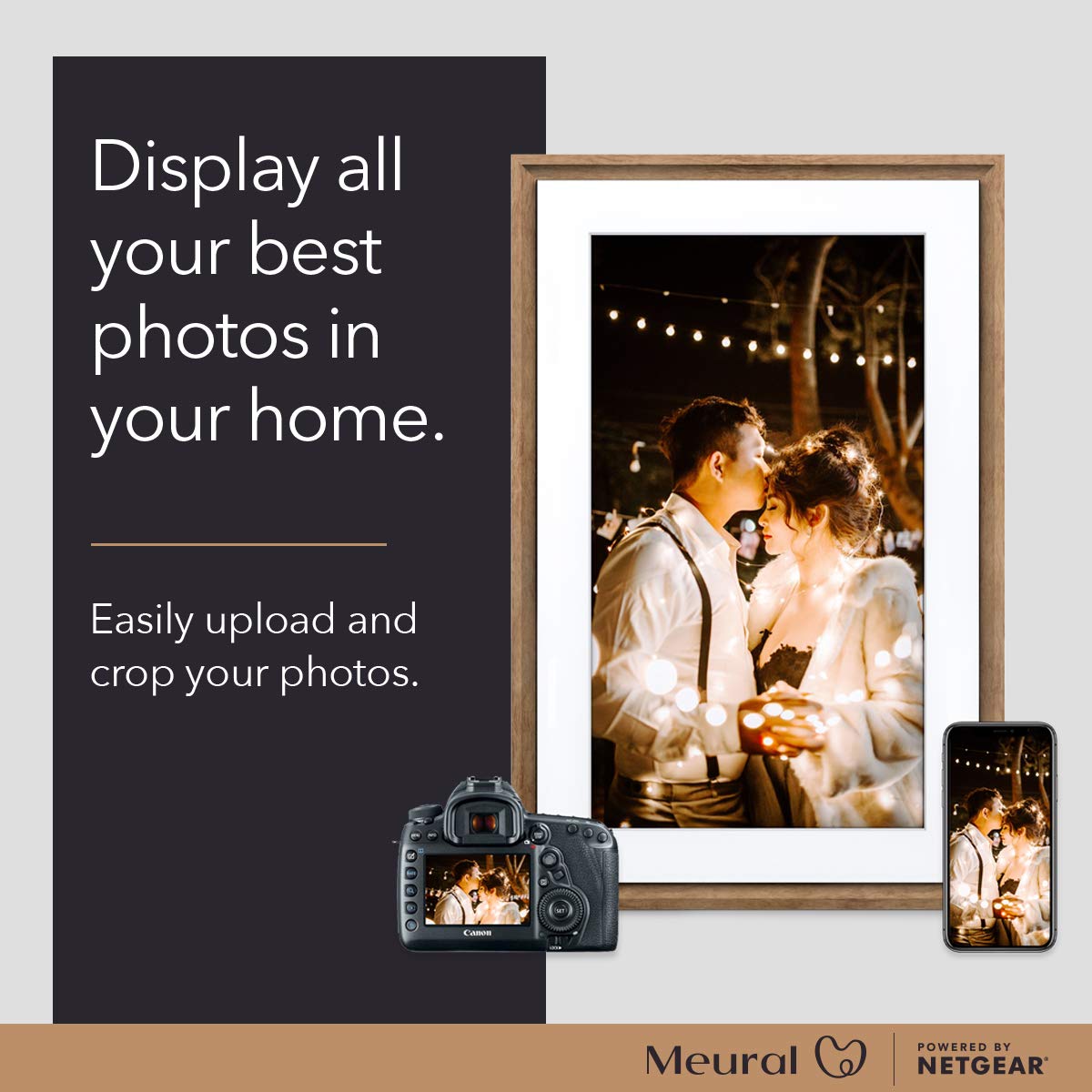 Meural Canvas II – The Smart Art Frame with 21.5 in. HD Digital Canvas That Renders Images and Photography in Lifelike Detail | 16X24 Black Frame | WiFi-Connected | Powered by NETGEAR (MC321BL)