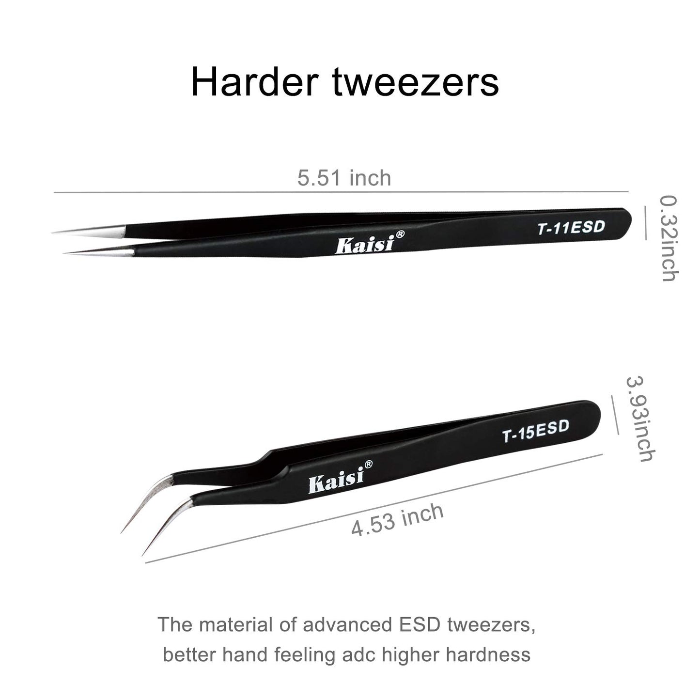 Kaisi Professional Electronics Opening Pry Tool Repair Kit with Metal Spudger Non-Abrasive Nylon Spudgers and Anti-Static Tweezers for Cellphone iPhone Laptops Tablets and More, 20 Piece