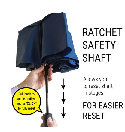 PROSTORM Vented Travel Umbrella | Strong Compact Windproof Umbrella | Top Pick by Wirecutter 2025 | Deep Dome Coverage | Automatic Open/Close | Portable Pop Up with Large Coverage | Fits Car & Backpack (Blue)