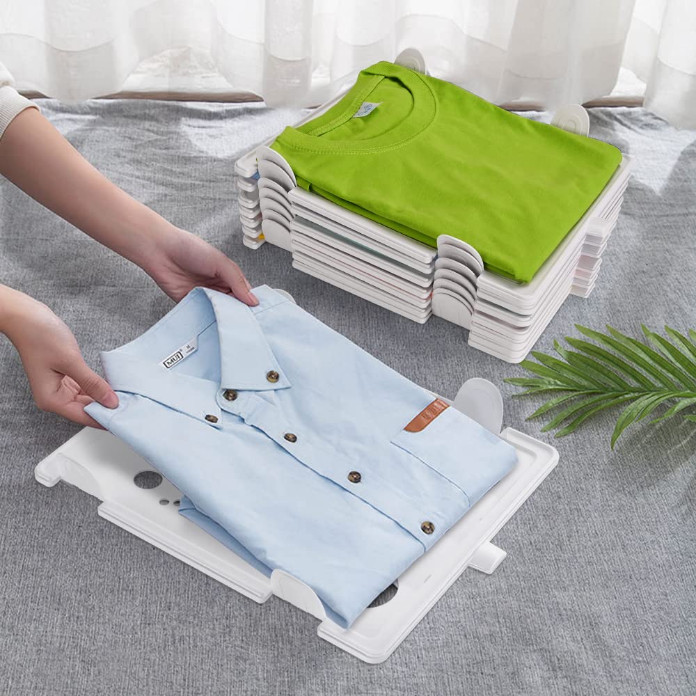 Accenter TShirt Organizer for Clothes Storage, Stackable Closet Organizer with Easy Access, Shirt Folder Board, Sturdy and Durable, Clothes Folder 10-Pack