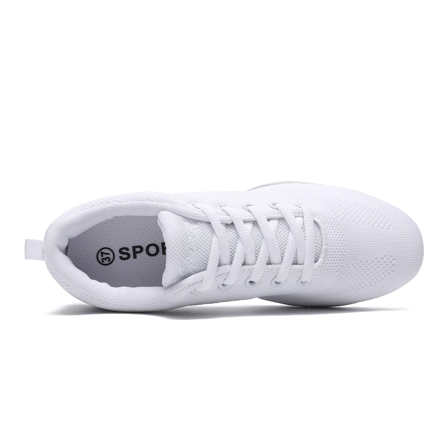 LANDHIKER White Cheer Shoes Girls Youth Cheerleading Shoes Fashion Sports Shoes Training Athletic Shoes Flats Dance Girls Size