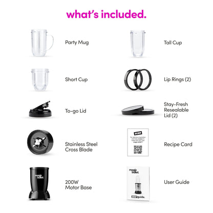 magic bullet Blender, Small, Black, 11 Piece Set