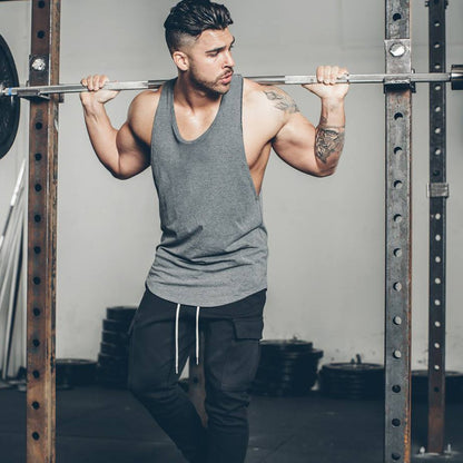 Magiftbox Men's Muscle Gym Workout Stringer Tank Tops Bodybuilding Fitness T-Shirts T01_Dark-Gray_US-L