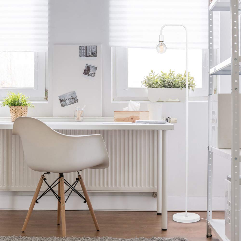 GLOBE Electric 67069 70" Matte White Floor Lamp with in-Line On/Off Foot Switch for Living Room, Bedroom, Home Improvement, Décor, and Office Accessories