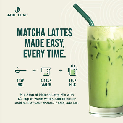 Jade Leaf Matcha Organic Cafe Style Sweetened Matcha Latte Green Tea Powder, Premium Barista Crafted Mix - Authentically Japanese, 50 Servings (1.1 Pound Tub)