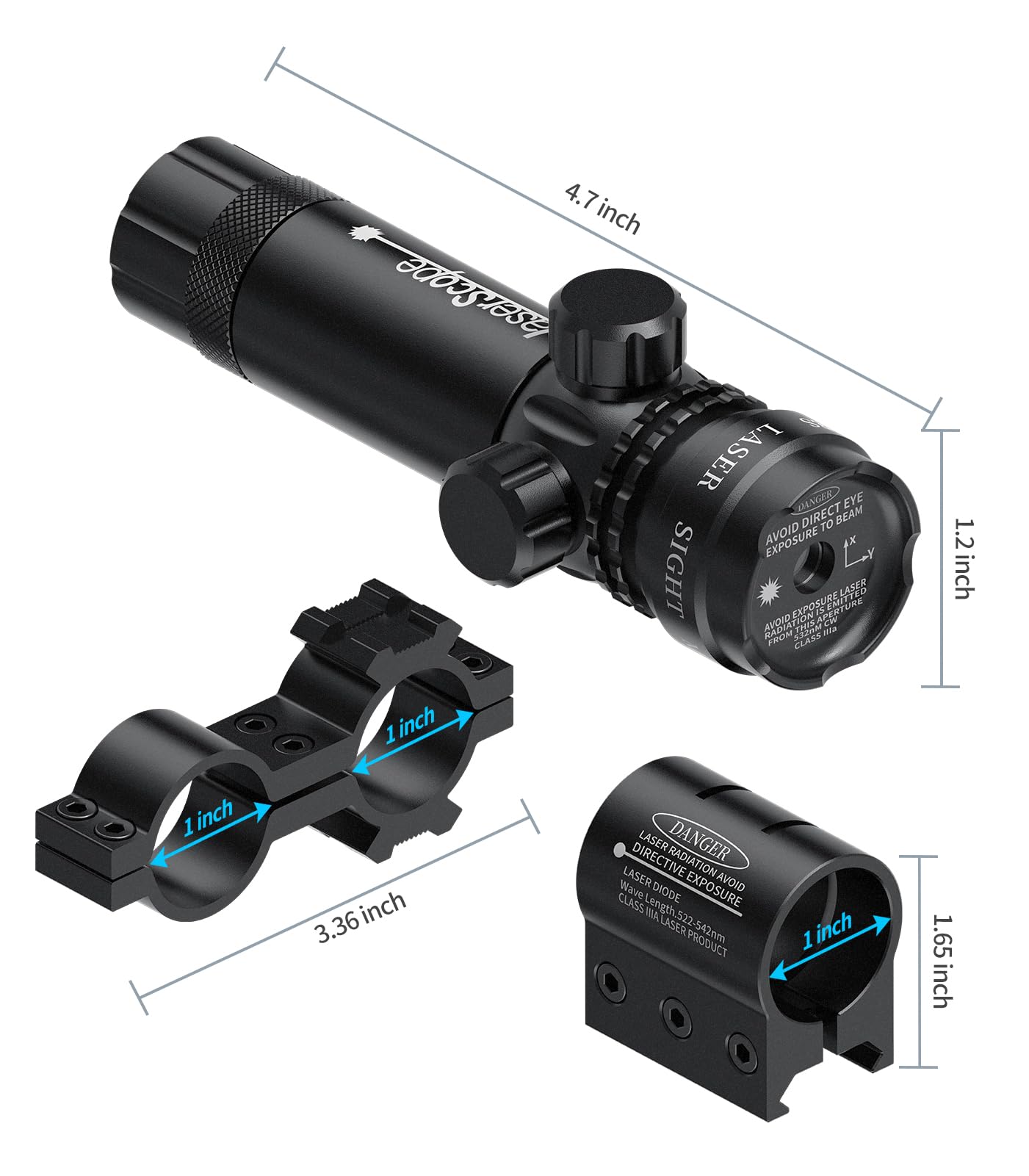 Feyachi GL-6 Tactical Green Laser Sight with Picatinny Rail Mount and Barrel Mount Include Pressure Switch