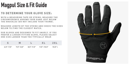 Magpul Technical Glove 2.0 Lightweight Work Gloves, Black, Large
