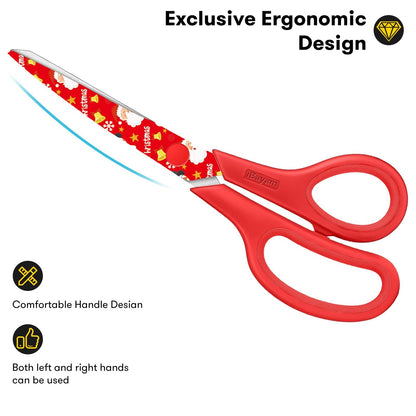 iBayam All Purpose Scissors for Construction Scrapbook Kraft Craft Paper, Gifts Wrapping Packing Paper Cutter Tool, 3 Pack Ultra Sharp 8" Thick Blade Comfort-Grip Scissors for Moving Package Supplies