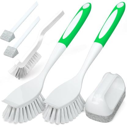 Holikme 6Pack Kitchen Cleaning Brush, Green