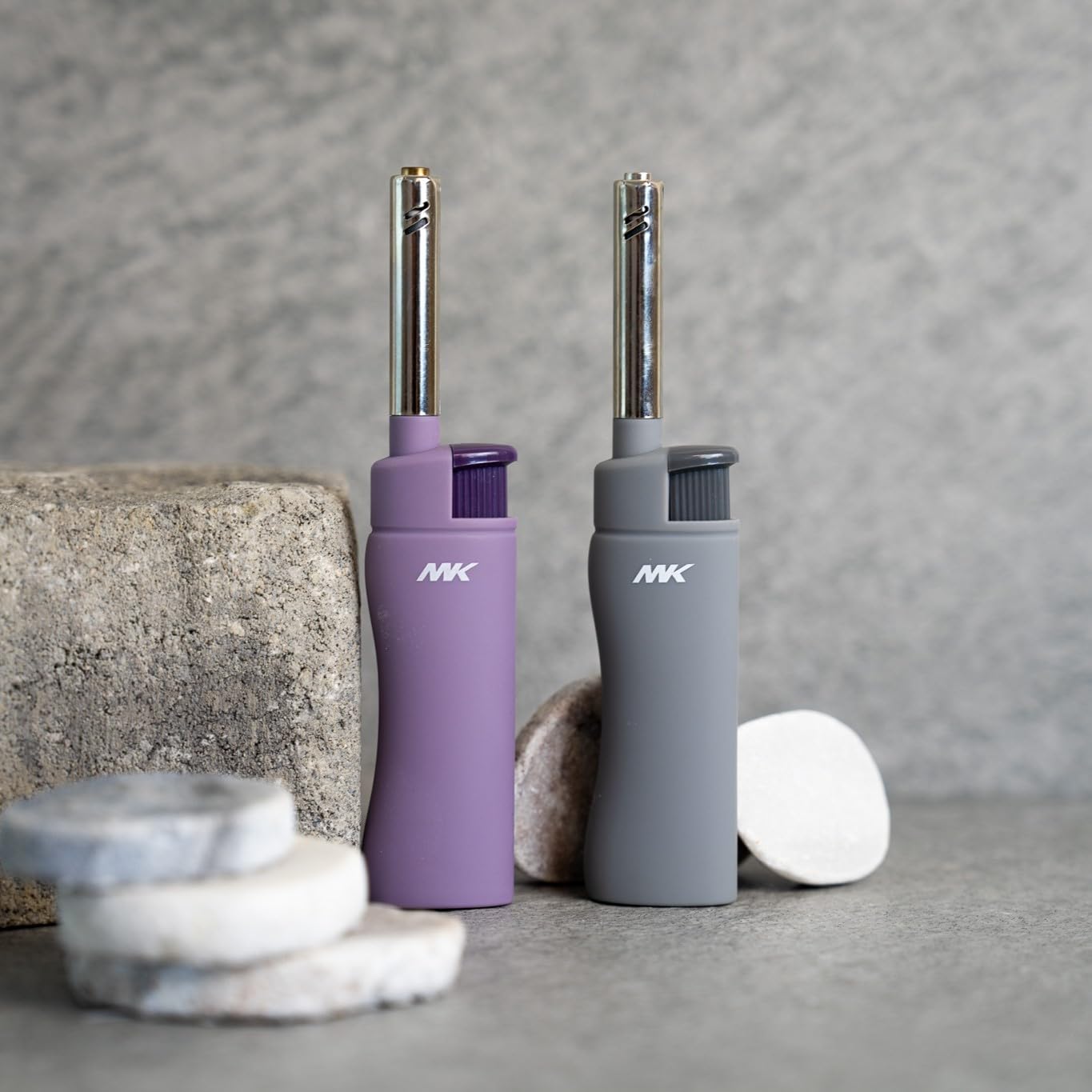 MK Candle Lighter, Butane Refillable Wind-Resistant Flame, 5-Pack for BBQ, Camping, Outdoor Use (Pastel-5pc)