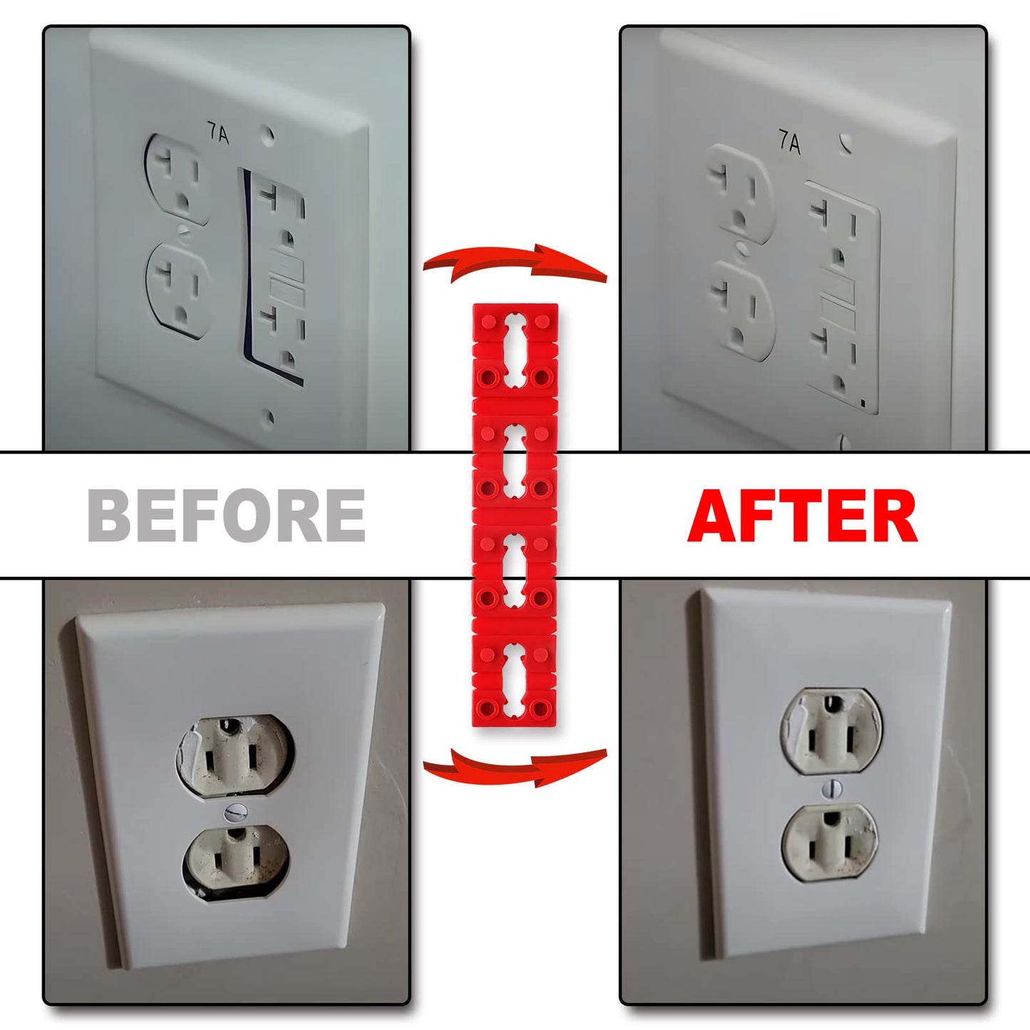 Outlet Spacers for Electrical Box, RonJea 48 PCS Switch and Receptacle Spacers for Loose Outlet Plug Fix, Electrical Extender Outlet Shims Light Switch Spacer