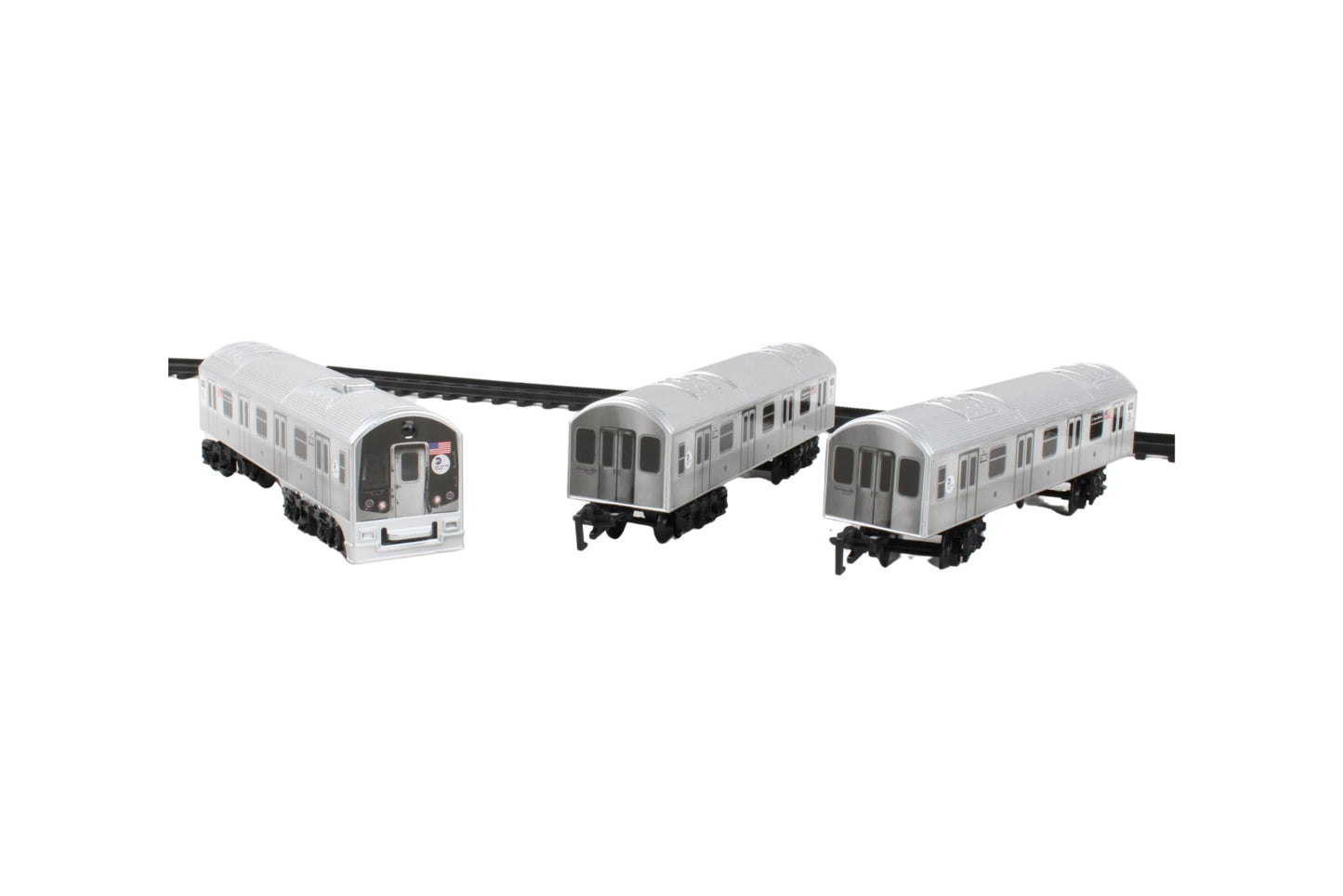 New York MTA New York City 3 Pc. Battery Operated Train Set with Track ,39" X 25",Silver