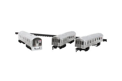 New York MTA New York City 3 Pc. Battery Operated Train Set with Track ,39" X 25",Silver