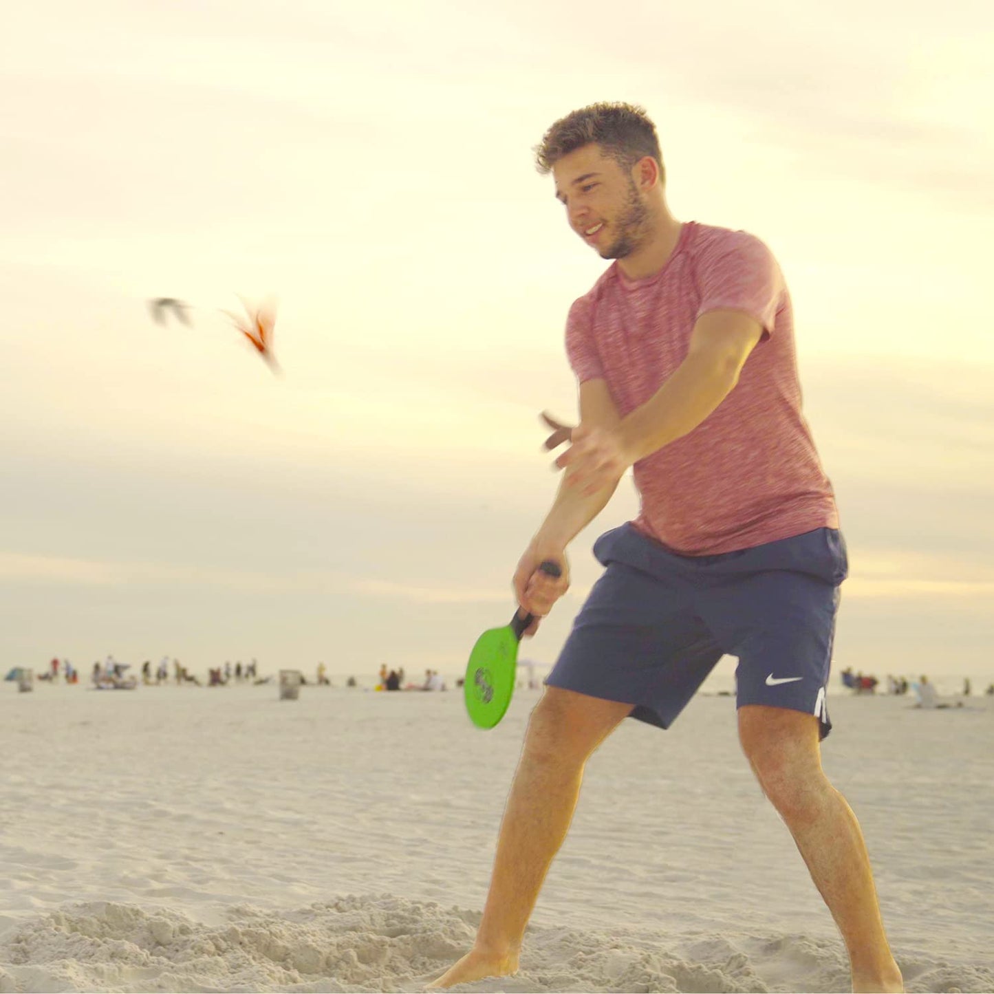 Jazzminton Paddle Game Select Double Badminton Set 4 Rackets - Beach Games for Kids Teens Adults and Family Games -Outdoor Games for Lawn, Yard, Tailgating, Camping Games