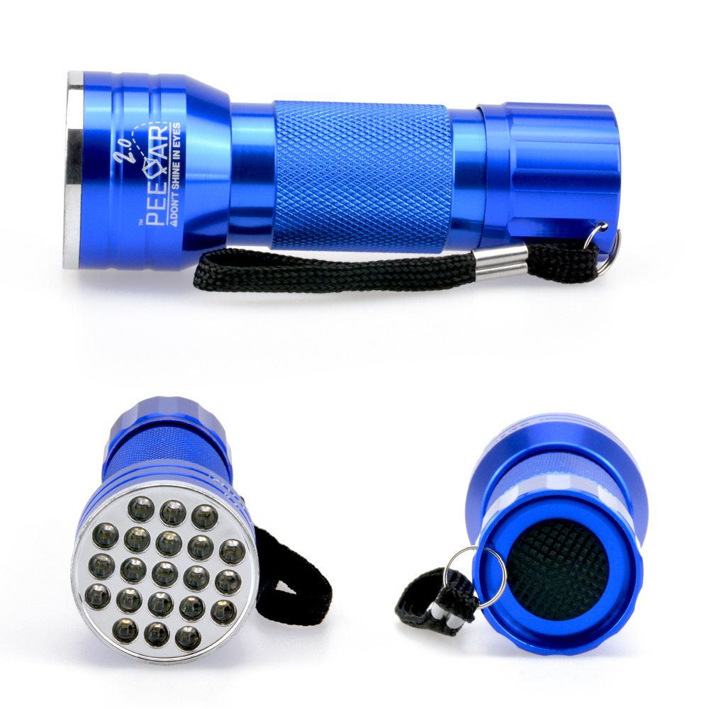 PeeDar 2.0 UV Pet Urine Detector Black Light LED Flashlight + Cat & Dog Behavior Guide. Ultra Bright Optimal 380-385NM Wavelength Finds Invisible Stains Instantly! Stop Pet Pee Issues Forever