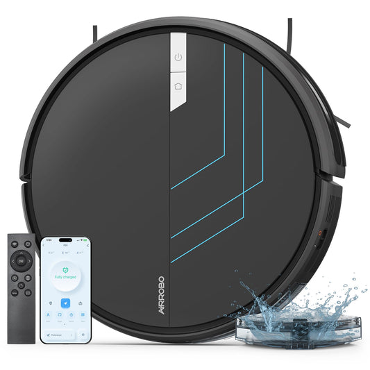 AIRROBO Robot Vacuum and Mop, 3000Pa Powerful Suction Robot Vacuum Cleaner with Self-Charging, Wi-Fi/App/Voice Control, Advanced Obstacle Avoidance, Slim Design, Ideal for Pet Hair, Hard Floor,Carpet