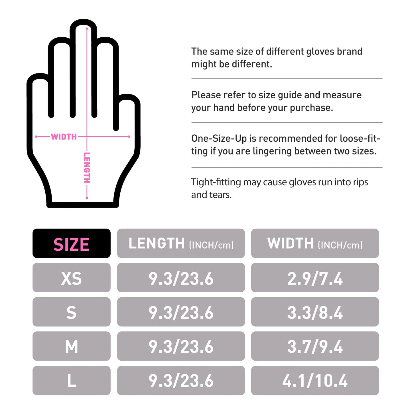 OKIAAS Black/Pink Vinyl Gloves Disposable Latex Free, Food Safe, Powder Free, 5 Mil Thickened for Cooking, Cleaning, Food Prep, Baking, Hair Dye, Tattoo, Medium, 50 Count