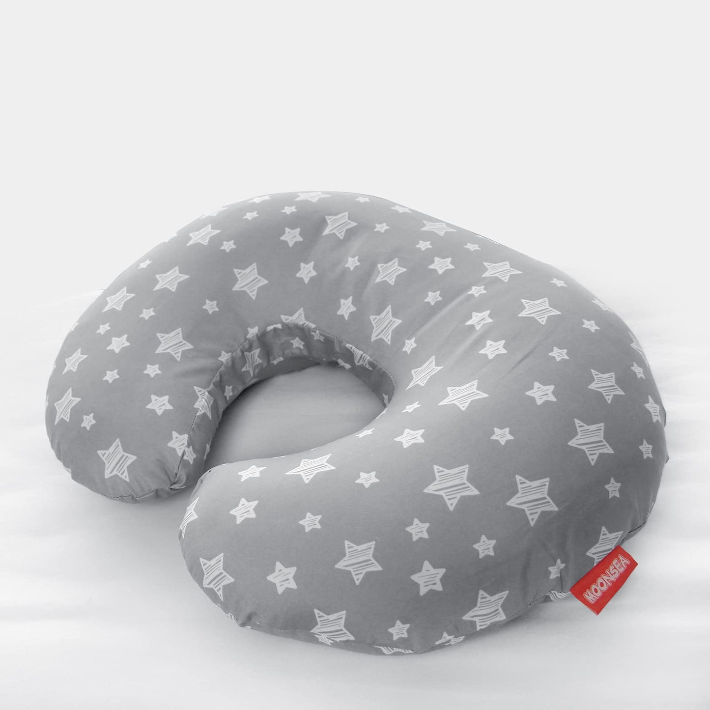 Nursing Pillow Cover for Baby Snug Fits Boppy Nursing Pillows, Super Soft, for Breastfeeding Moms, Grey Star