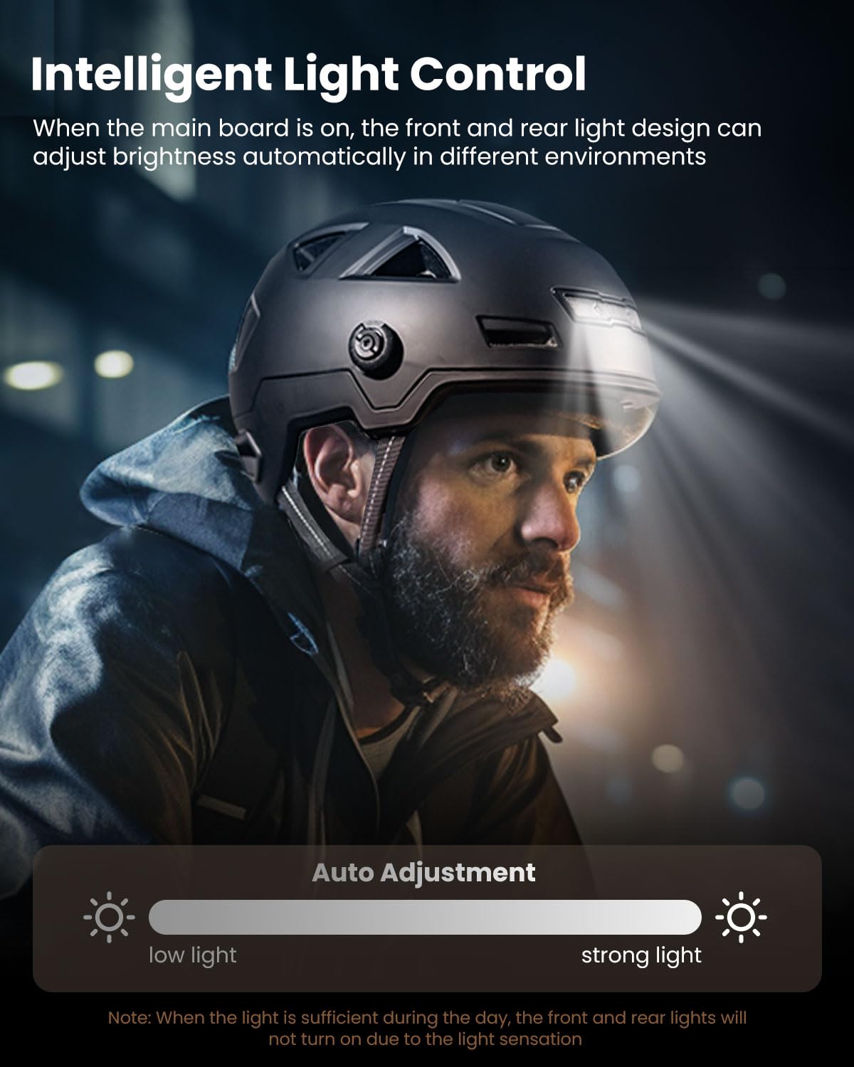 ILM Smart Adult Bike Helmet with Automatic G-Sensor Turn Signal & Brake Warning LED Light Control, Road Cycling Bicycle Helmets for Men Women E3-12LS Matte Black Small Medium