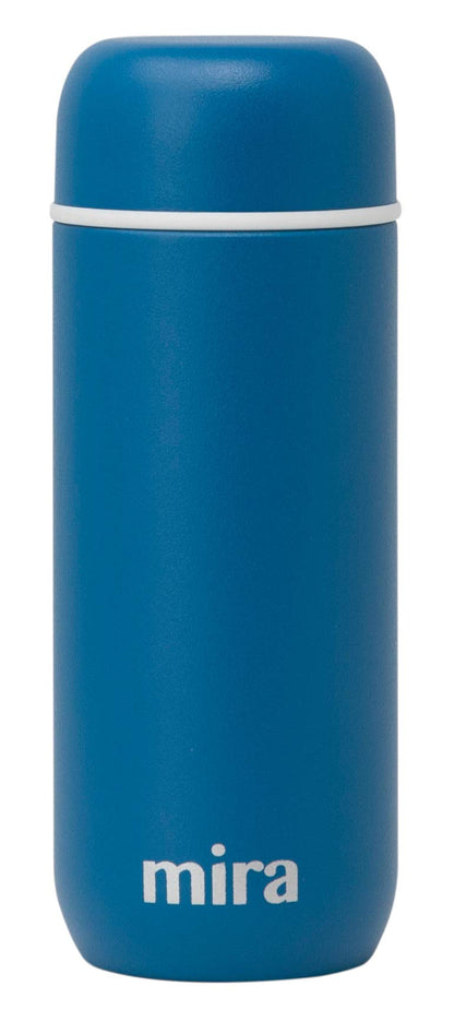 7 oz Slim Thermos Flask - Leak-Proof Insulated Water Bottle - Perfect Compact Size - Denim