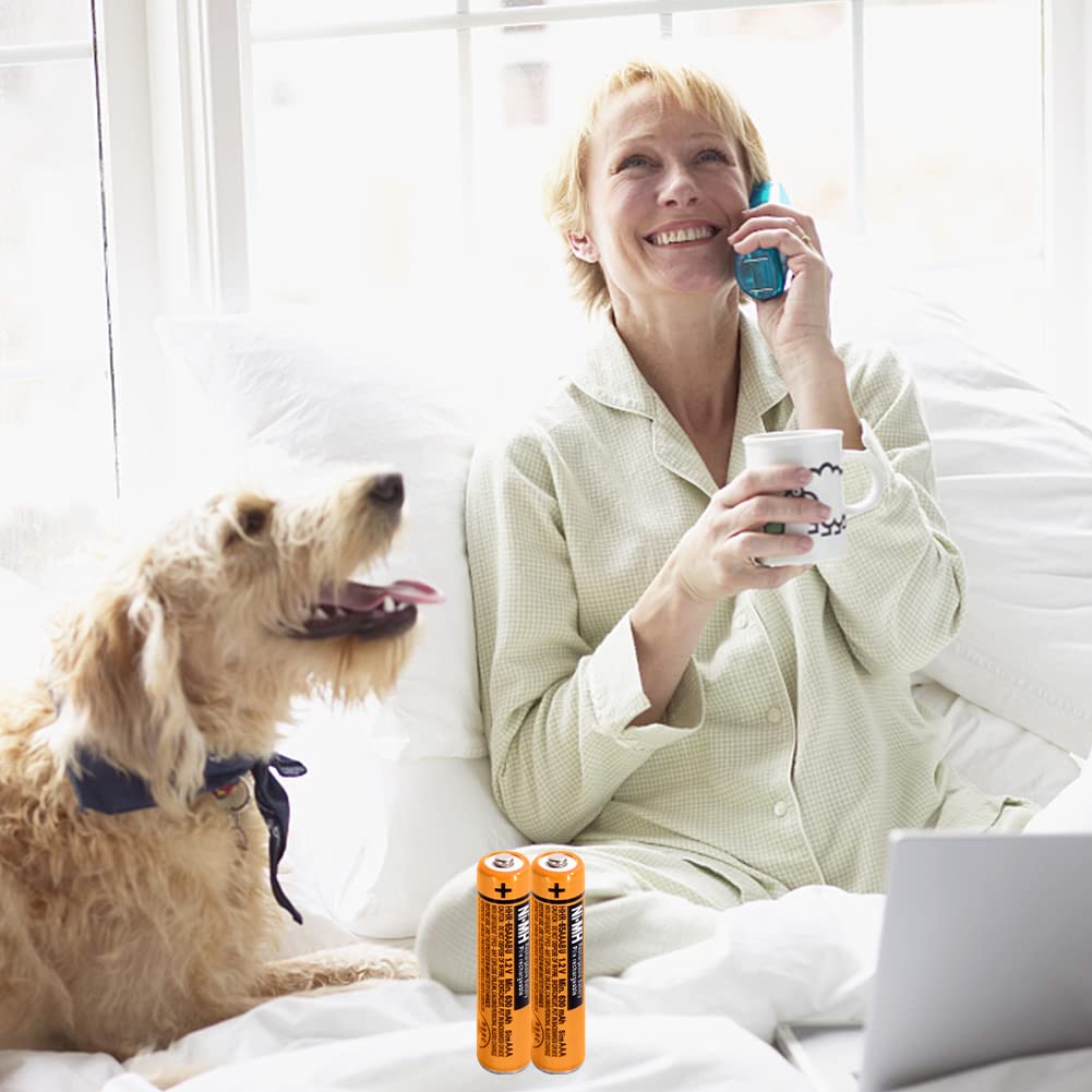 pingju NI-MH AAA Rechargeable Battery 1.2V 550mah 4-Pack hhr-55aaabu AAA Batteries for Panasonic Cordless Phones, Remote Controls, Electronics