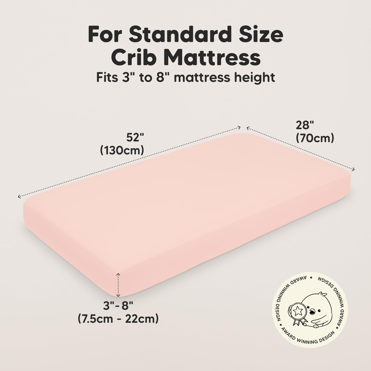 KeaBabies 2-Pack Baby Crib Sheets for Boys, Girls - 52x28 Viscose Derived from Bamboo Toddler Bed Sheets Neutral, Fitted Crib Mattress Cover for Standard Baby Bedding, Soft & Cozy (Cameo)