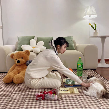 LRUUIDDE Extra Large 80"x 80" Beach Blanket, Outdoor Picnic Blankets, Waterproof Sandproof Portable Blankets, Foldable and Lightweight for Spring Summer Camping, Beach, Park (Brown, 80x80 in)