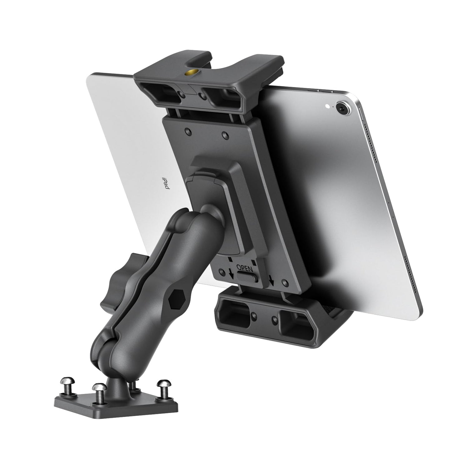 OHLPRO Car Tablet Holder - Heavy Duty Drill Base, Tablet Mount for Truck Compatible with iPad Samsung Tab 5"-13" Tablet and Phone, iPad Stand for Wall/Business/Vehicle/Desktop, etc.