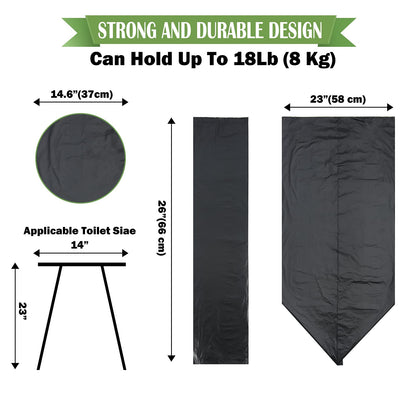 Portable Toilet Bags for Camping, 20 Count Toilet Replacement Bags, 8 Gallon, 30 Liter, 100% Biodegradeable for Use with 5 Gallon Bucket, BPI & OK compost HOME Certified