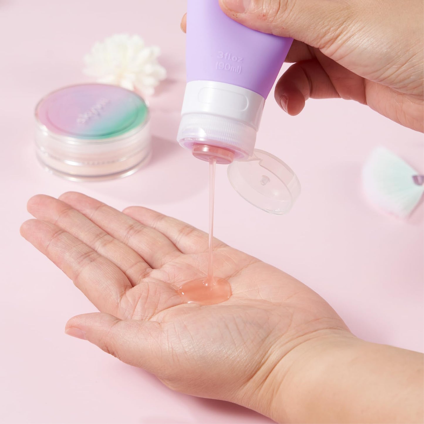 INSFIT Portable Travel Bottles, TSA Approved Leak Proof Containers for Toiletries, BPA Free Refillable Accessories for Shampoo, Body Wash, Liquids (4 Pack)