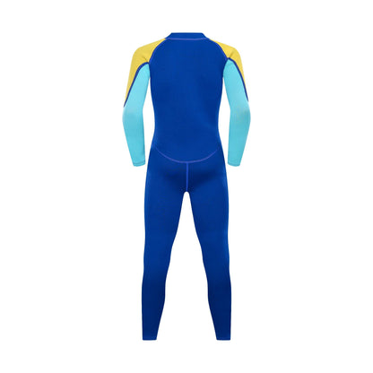 ZCCO Kids Wetsuit,2.5mm Neoprene Diving Suit for Teens,Full Body Swimsuit for Boys and Girls,Long Sleeve One Piece Wet Suit Perfect for Swimming, Surfing, and Water Sports (Bright Blue, L)