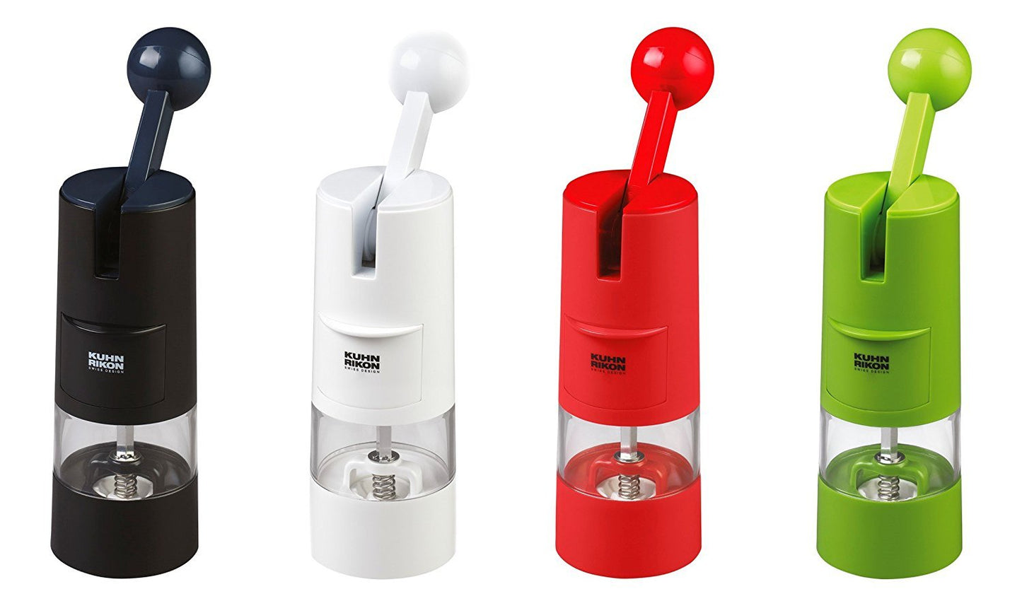 Kuhn Rikon Adjustable Ratchet Grinder with Ceramic Mechanism for Salt, Pepper and Spices, 8.5 x 2.25 inches, Black