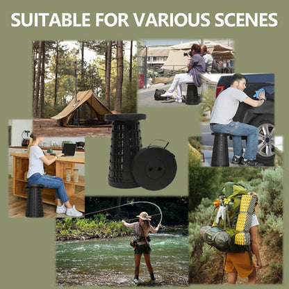 JAEMEYEM 2025 Collapsible Stool Chair, Max 660lb Upgraded Folding Stool, Lightweight, Sturdy, Adjustable, Portable, Foldable Seat Stools for Outdoor Camping Fishing Hiking BBQ