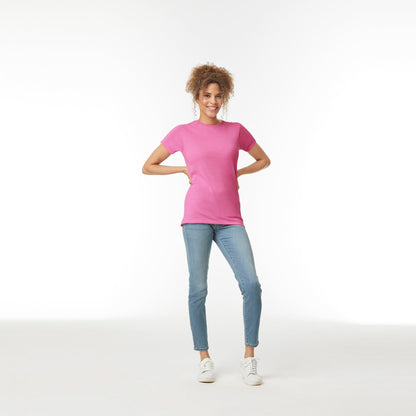 Gildan Women's Softstyle Cotton T-Shirt, Style G64000L, Multipack, Azalea (2-Pack), Large