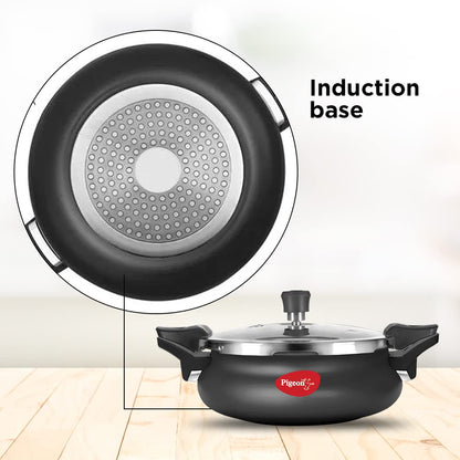 Pigeon 3.2 Quart All-In-One Super Cooker - Steamer, Cooking Pot, Pressure Cooker, Dutch Oven - For All Cooktops - Quick Cooking of Meat, Soup, Rice, Beans, Idli & more, Hard Anodized, (3 Liters)