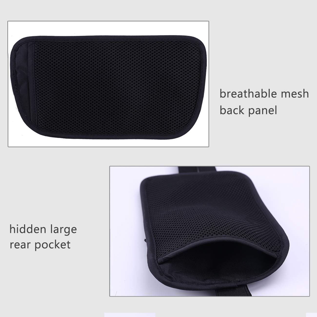 Money Belt for Travel, Slim RFID Blocking Women and Men hidden Travel Pouch Under Clothes, Passport Holder Protect Cash, Documents, Credit Card, Black, Bonus 2 RFID Sleeves