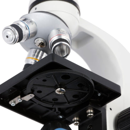 AmScope M150 Series Portable LED Monocular Student Compound Microscope - 40X-1000X Magnification - Microscope Kit Includes Dust Cover, 2 Clips & 2 Eyepieces