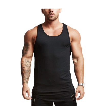 Mens Workout Stringer Tank Tops Fitness Performance Muscle Sleeveless Shirts Gym Training Bodybuilding Vest(BK 2XL)
