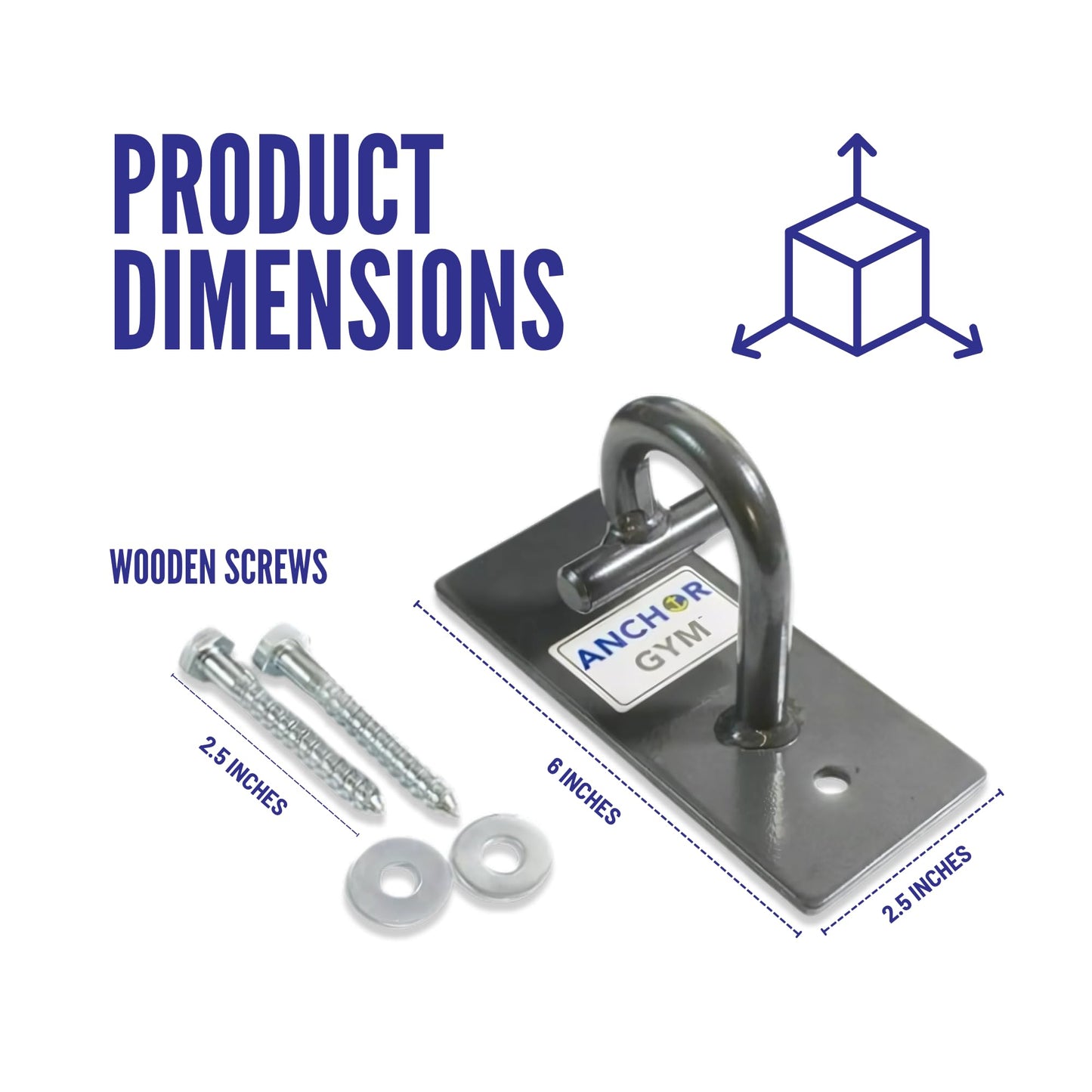 Anchor Gym H1 Ceiling & Wall Mount Anchor for Resistance Bands, Exercise Bands Mount for Bodyweight Straps, Strength Training and Home Gym (Wood Screws Included)