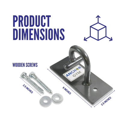 Anchor Gym H1 Ceiling & Wall Mount Anchor for Resistance Bands, Exercise Bands Mount for Bodyweight Straps, Strength Training and Home Gym (Wood Screws Included)