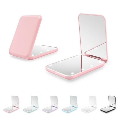Kakuje Compact Mirror, 1X/3X Magnification LED Pocket Mirror with Nternal BIattery, Mini Mirror for Purse, Pocket,Travel and Present (Pink)